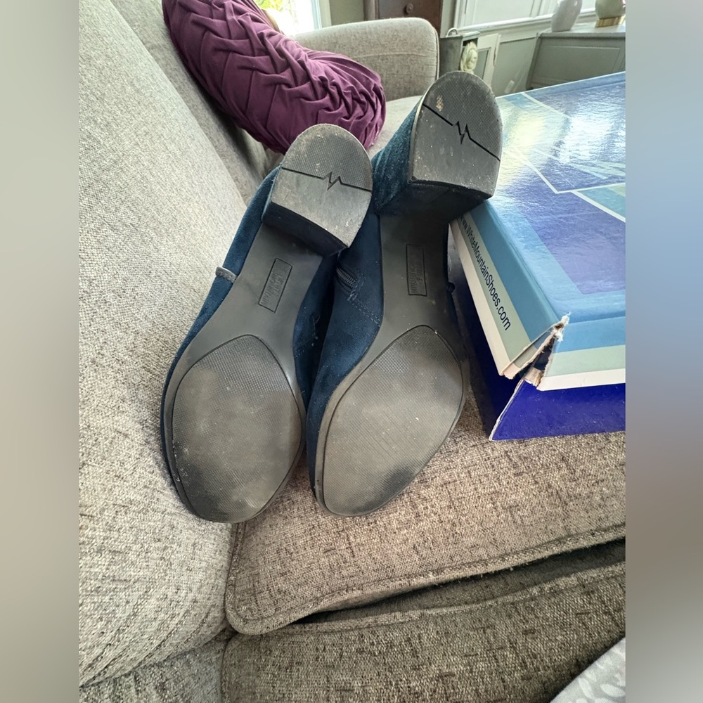 Elegant Navy Suede Ankle Boots size 9 - Picture 7 of 7